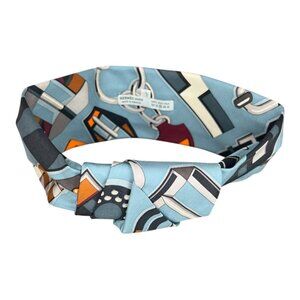 HERMES Silk Hairband Headband Bandeau Femme Nijinski Size Medium Made in France